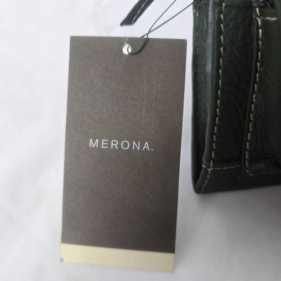 Merona Clutch or Wallet Dark Green 8" x 4" x 2" Zip Closure Snap Pockets NWT - Picture 2 of 16